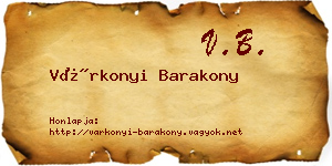 Várkonyi Barakony névjegykártya